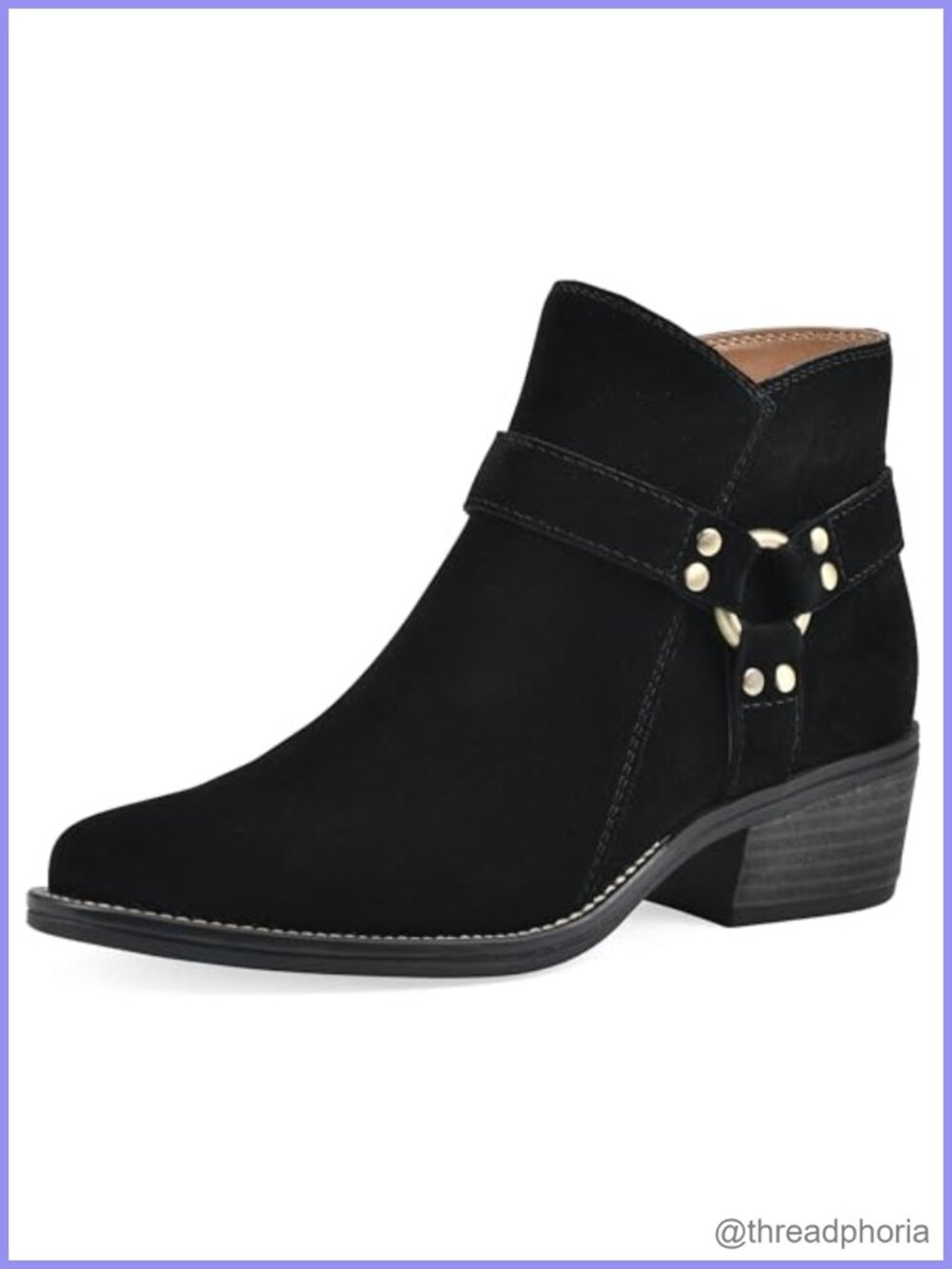 White Mountain Altossa Western Ankle Boots Leather Harness Detail